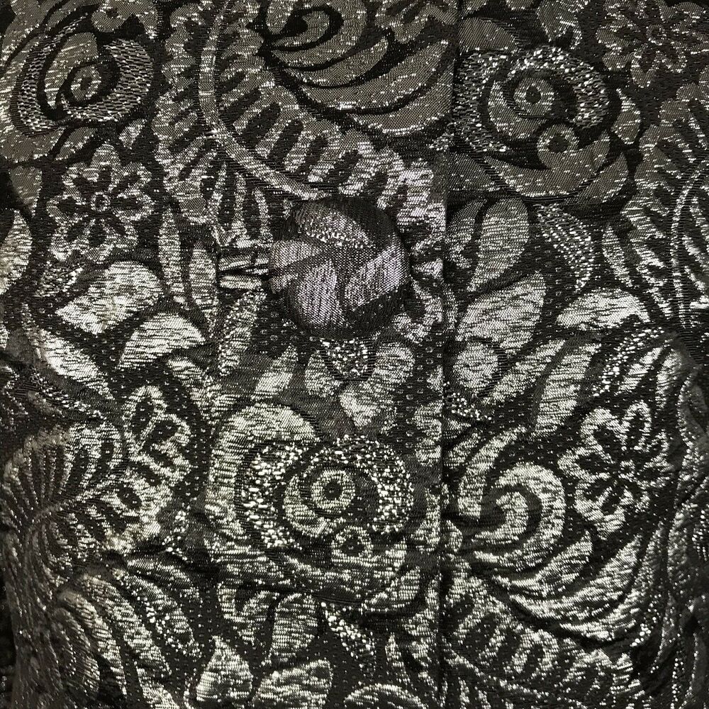 Banana Republic Jacket Women S Blazer Floral Metallic Brocade Silk Blend Evening - Picture 2 of 11